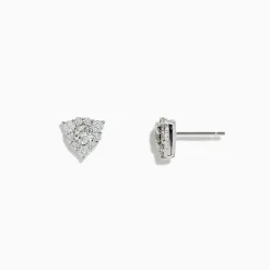 Earrings|BH Multi Pave Classica 14K White Gold Diamond Triangle Stud Earrings