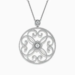 Necklaces & Pendants|BH Multi Pave Classica 14K White Gold Diamond Pendant, 1.32 TCW