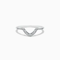 Rings|Effy Jewelry Pave Classica 14K White Gold Diamond Wedding Band, 0.13 TCW