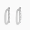 Earrings|Effy Jewelry Pave Classica 14K White Gold 1" Diamond Inside-Out Hoop Earrings 1.96 TCW