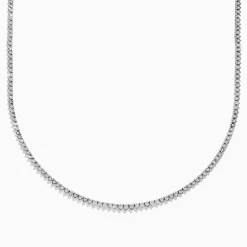 Necklaces & Pendants|Effy Jewelry Pave Classica 14K White Gold Diamond Tennis Necklace 0.97 TCW