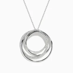 Necklaces & Pendants|BH Multi Pave Classica 14K White Gold Diamond Crossover Pendant 0.70 TCW