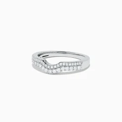 Rings|BH Multi Pave Classica 14K White Gold Curved Diamond Band, 0.32 TCW
