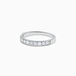 Rings|BH Multi Pave Classica 14K White Gold Prong Set Diamond Band, 0.49 TCW