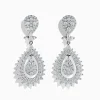 Earrings|Effy Jewelry Pave Classica 14K White Gold French Clip Diamond Statement Drop Earrings 3.28 TCW
