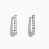 Earrings|Effy Jewelry Pave Classica 14K White Gold 3/4"Diamond Hoop Earrings, 0.49 TCW