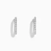 Earrings|Effy Jewelry Pave Classica 14k White Gold 5/8" Diamond Hoop Earrings 0.49 TCW