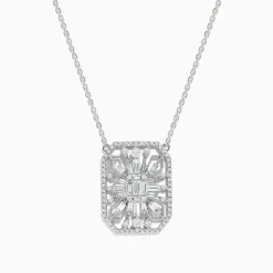 Necklaces & Pendants|Effy Jewelry Pave Classica 14K White Gold Diamond Necklace