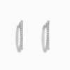 Earrings|Effy Jewelry Pave Classica 14k White Gold 3/4" Diamond Hoop Earrings 0.31 TCW