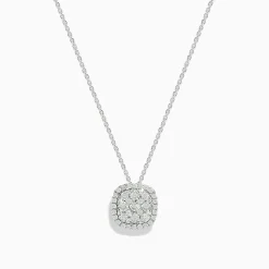 Necklaces & Pendants|BH Multi Pave Classica 14K White Gold Square Diamond Pendant 0.98 TCW