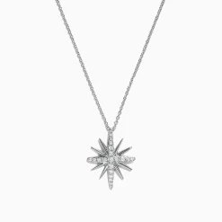 Necklaces & Pendants|Effy Jewelry Pave Classica 14K White Gold Diamond Star Pendant, 0.26 TCW