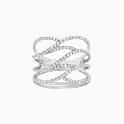 Rings|Effy Jewelry Pave Classica 14K White Gold Diamond Fashion Ring, 0.43 TCW