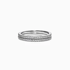 Rings|Effy Jewelry Pave Classica 14K White Gold Diamond Band Set, 0.36 TCW