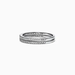 Rings|Effy Jewelry Pave Classica 14K White Gold Diamond Band Set, 0.36 TCW