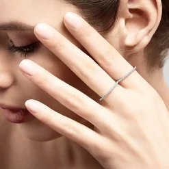 Rings|Effy Jewelry Pave Classica 14K White Gold Diamond Band Set, 0.36 TCW