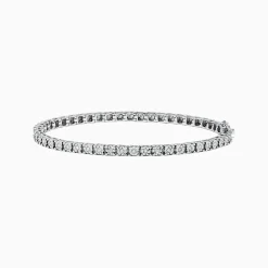 Bracelets|Effy Jewelry Pave Classica 14K White Gold Diamond Tennis Bracelet, 0.51 TCW