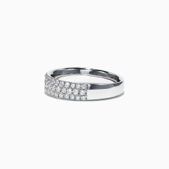 Rings|Effy Jewelry Pave Classica 14K White Gold Three Row Pave Diamond Band, 0.84 TCW