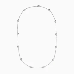 Necklaces & Pendants|BH Multi Pave Classica 14K White Gold Diamond Station Necklace, 1.50 TCW