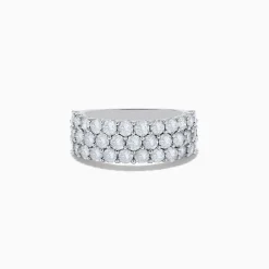 Rings|Effy Jewelry Pave Classica 14K White Gold Three Row Diamond Band 2.90 TCW