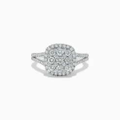 Rings|Effy Jewelry Pave Classica 14K White Gold Square Diamond Ring 0.97 TCW