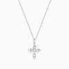 Necklaces & Pendants|BH Multi Pave Classica 14K White Gold Diamond Cross Pendant