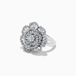 Rings|Effy Jewelry Pave Classica 14K White Gold Diamond Flower Ring