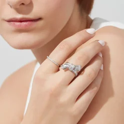 Rings|Effy Jewelry Pave Classica 14K White Gold Diamond Band, 0.34 TCW