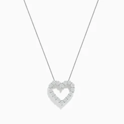 Necklaces & Pendants|BH Multi Pave Classica 14K White Gold White Diamond Heart Pendant 0.98 TCW