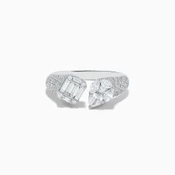 Rings|Effy Jewelry Pave Classica 14k White Gold Open Shank Diamond Ring 1.49 TCW