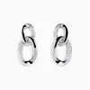 Earrings|Effy Jewelry Pave Classica 14K White Gold Diamond Interlocking Links Earrings