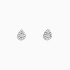 Earrings|Effy Jewelry Pave Classica 14K Yellow Gold Pave Diamond Pear Shaped Stud Earrings