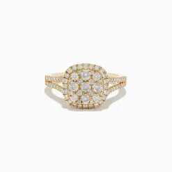 Rings|Effy Jewelry Pave Classica 14K Yellow Gold Square Diamond Ring 0.97 TCW
