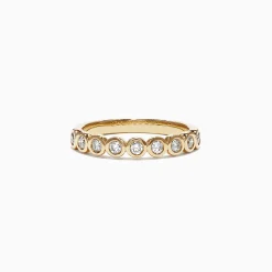 Rings|Effy Jewelry Pave Classica 14K Yellow Gold Bezel Set Diamond Band, 0.35 TCW