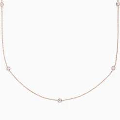 Necklaces & Pendants|BH Multi Pave Rose 14K Rose Gold Diamond Station Necklace, 0.62 TCW