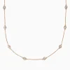 Necklaces & Pendants|BH Multi Pave Rose 14K Rose Gold Diamond Station Necklace 1.50 TCW