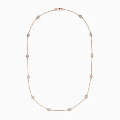 Necklaces & Pendants|BH Multi Pave Rose 14K Rose Gold Diamond Station Necklace 1.50 TCW