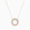 Necklaces & Pendants|Effy Jewelry Pave Rose 14K Rose Gold Diamond Circle Necklace