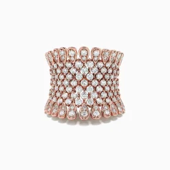 Rings|BH Pave Rose 14K Rose Gold Diamond Ring, 1.75 TCW