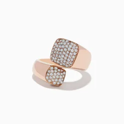 Rings|Effy Jewelry Pave Rose 14K Rose Gold Diamond Bipass Ring