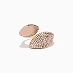 Rings|Effy Jewelry Pave Rose 14k Rose Gold Open Shank Diamond Bypass Ring