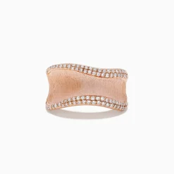 Rings|Effy Jewelry Pave Rose 14k Textured Rose Gold Diamond Ring