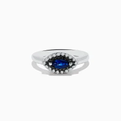 Rings|Effy Jewelry Royal Bleu 14K White Gold Sapphire and Diamond Ring