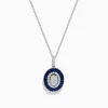 Necklaces & Pendants|Effy Jewelry Royal Bleu 14K White Gold Sapphire and Diamond Pendant