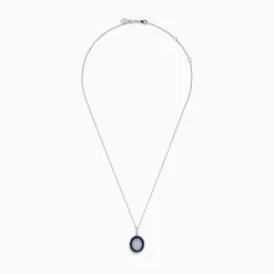 Necklaces & Pendants|Effy Jewelry Royal Bleu 14K White Gold Sapphire and Diamond Pendant