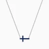 Necklaces & Pendants|Effy Jewelry Royal Bleu 14K White Gold Sapphire Cross Necklace