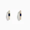 Earrings|Effy Jewelry Royal Bleu 14K Yellow Gold Sapphire and Diamond Earrings