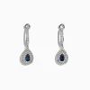 Earrings|BH Multi Royale Bleu 14K Two Tone Gold Sapphire and Diamond Earrings, 0.93 TCW