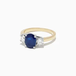 Rings|BH Multi Royale Bleu 14K Two Tone Gold Sapphire and Diamond Ring, 2.39 TCW