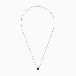 Necklaces & Pendants|BH Multi Royale Bleu 14K White Gold Sapphire and Diamond Necklace, 1.11 TCW
