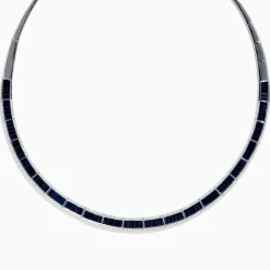 Necklaces & Pendants|Effy Jewelry Royale Bleu 14K White Gold Blue Sapphire and Diamond Necklace